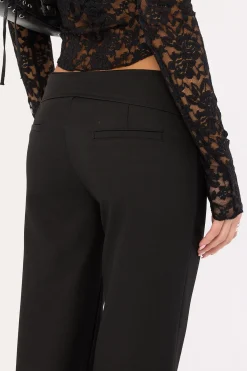 Charlie Low Rise Buckle Pants Black