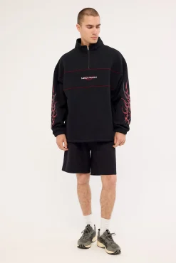 Chasm Elastic Quarter Zip Crew Black