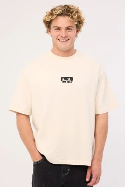 Cheap Thrills Embro Box Fit Oversize Short Tee Unbleached