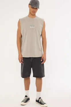 Cheap Thrills Embro Merch Fit Muscle Tee Washed Grey