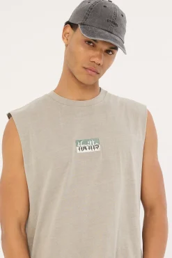 Cheap Thrills Embro Merch Fit Muscle Tee Washed Grey
