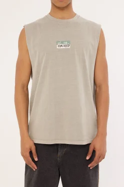 Cheap Thrills Embro Merch Fit Muscle Tee Washed Grey
