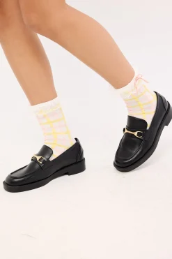 Check Frilly Sock White