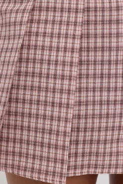 Check Me Out Pleated Mini Skort Brown
