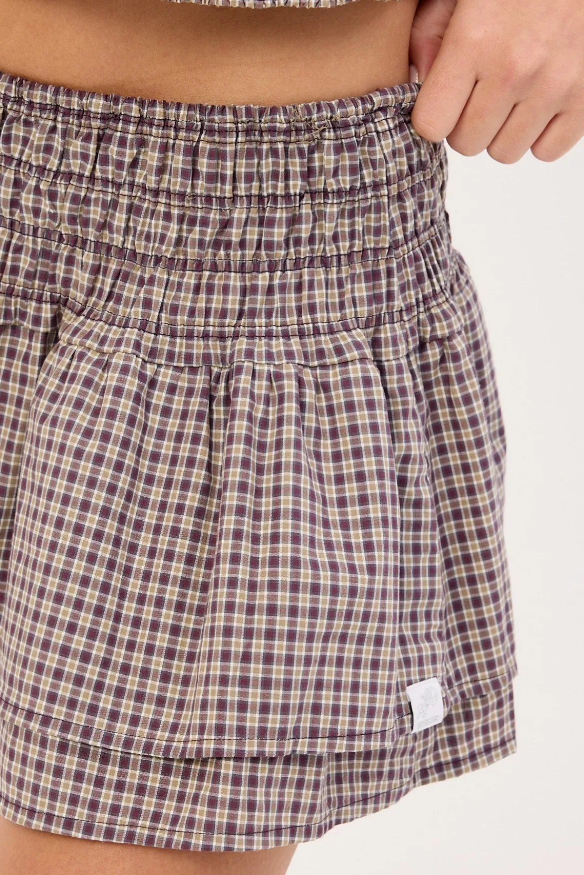 Cheek Shirred Circle Skirt Blackberry