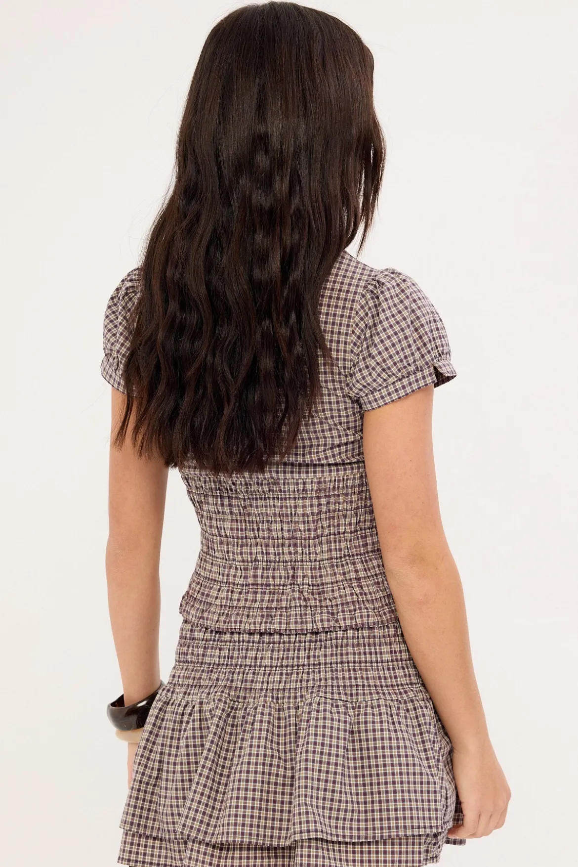 Cheek Shirred Circle Skirt Blackberry