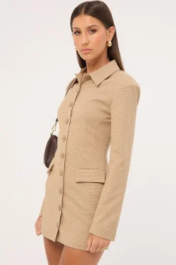 Cheri Mini Dress Tan Plaid