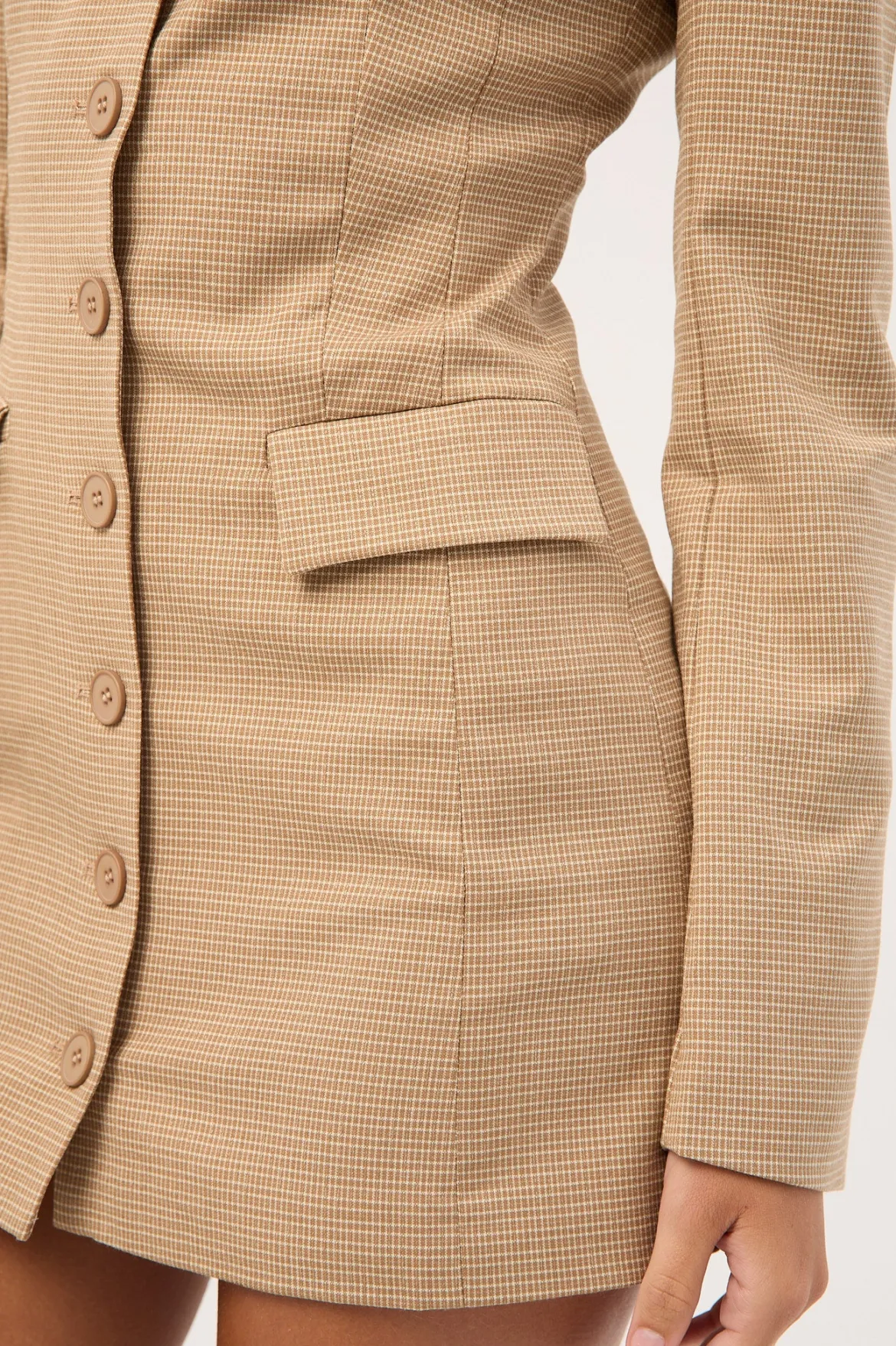 Cheri Mini Dress Tan Plaid