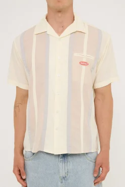Cherio Panel Bowling Shirt Bone