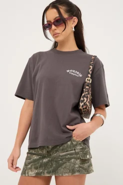 Cherio Regular Fit Tee Worn Black
