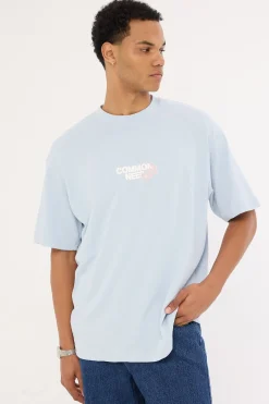 Cherry Blossom Heavyweight Boxy Tee Misty Blue