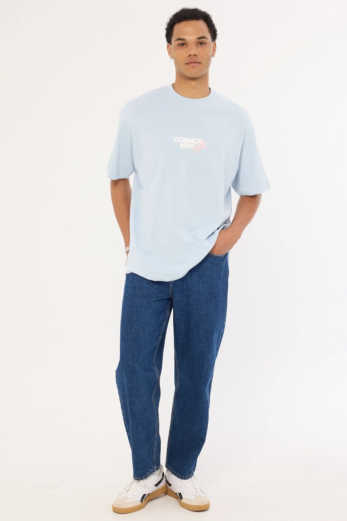 Cherry Blossom Heavyweight Boxy Tee Misty Blue