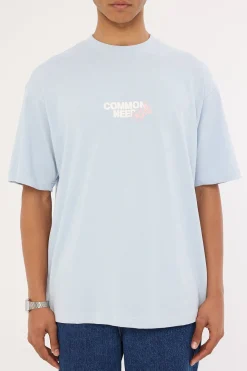 Cherry Blossom Heavyweight Boxy Tee Misty Blue
