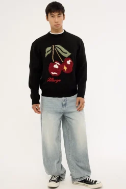 Cherry Knit Sweater Black