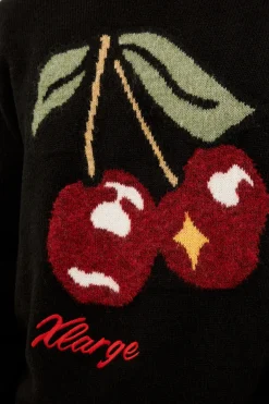 Cherry Knit Sweater Black