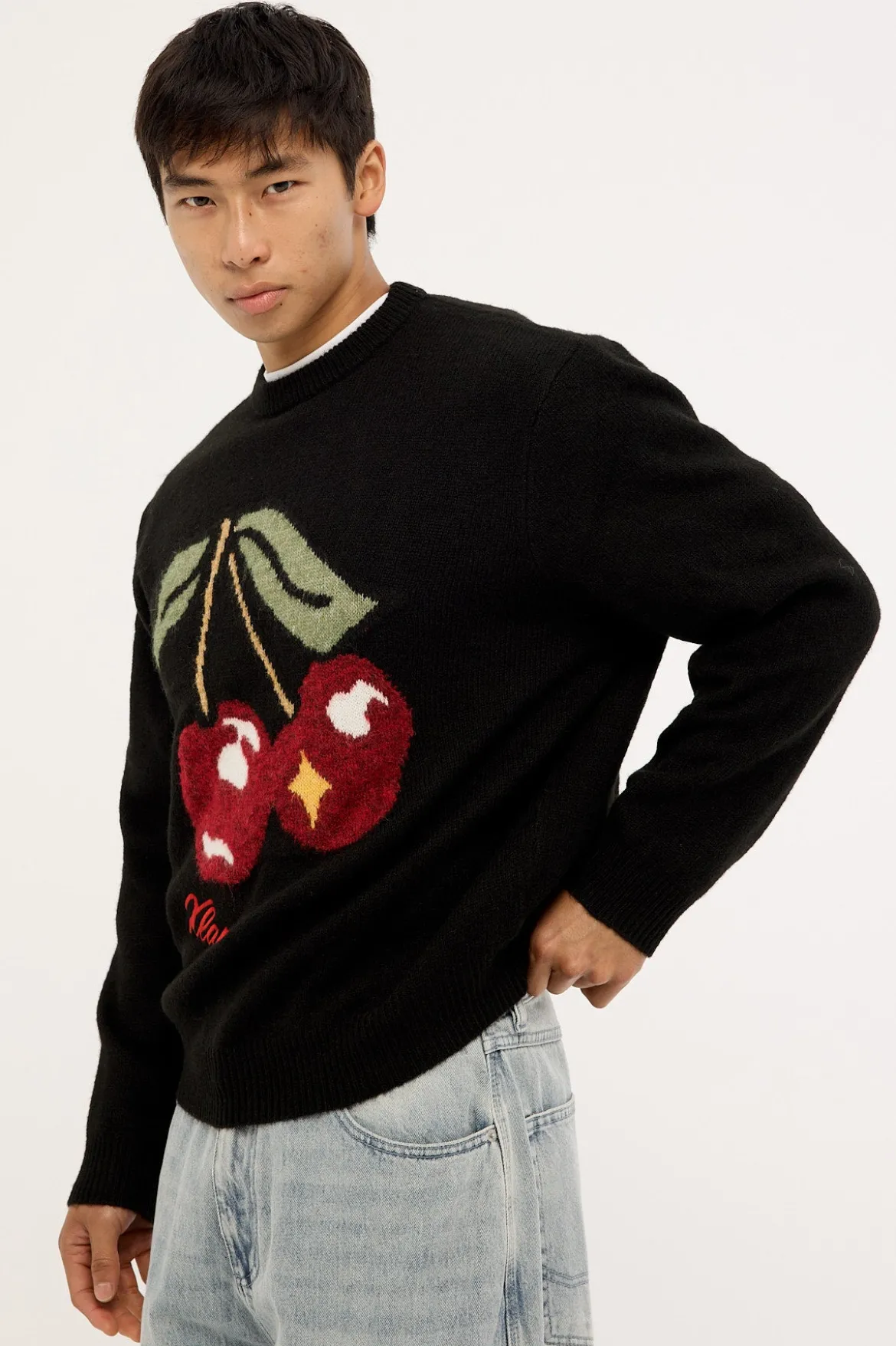 Cherry Knit Sweater Black