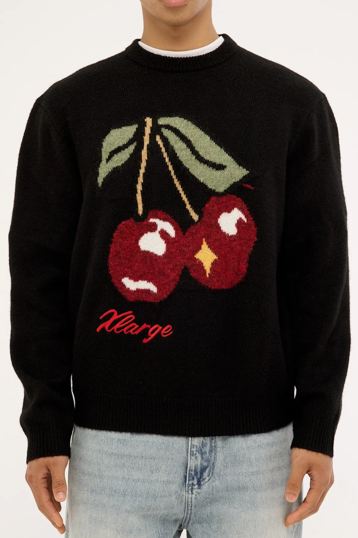 Cherry Knit Sweater Black