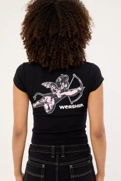 Cherub Cap Sleeve Tee Black