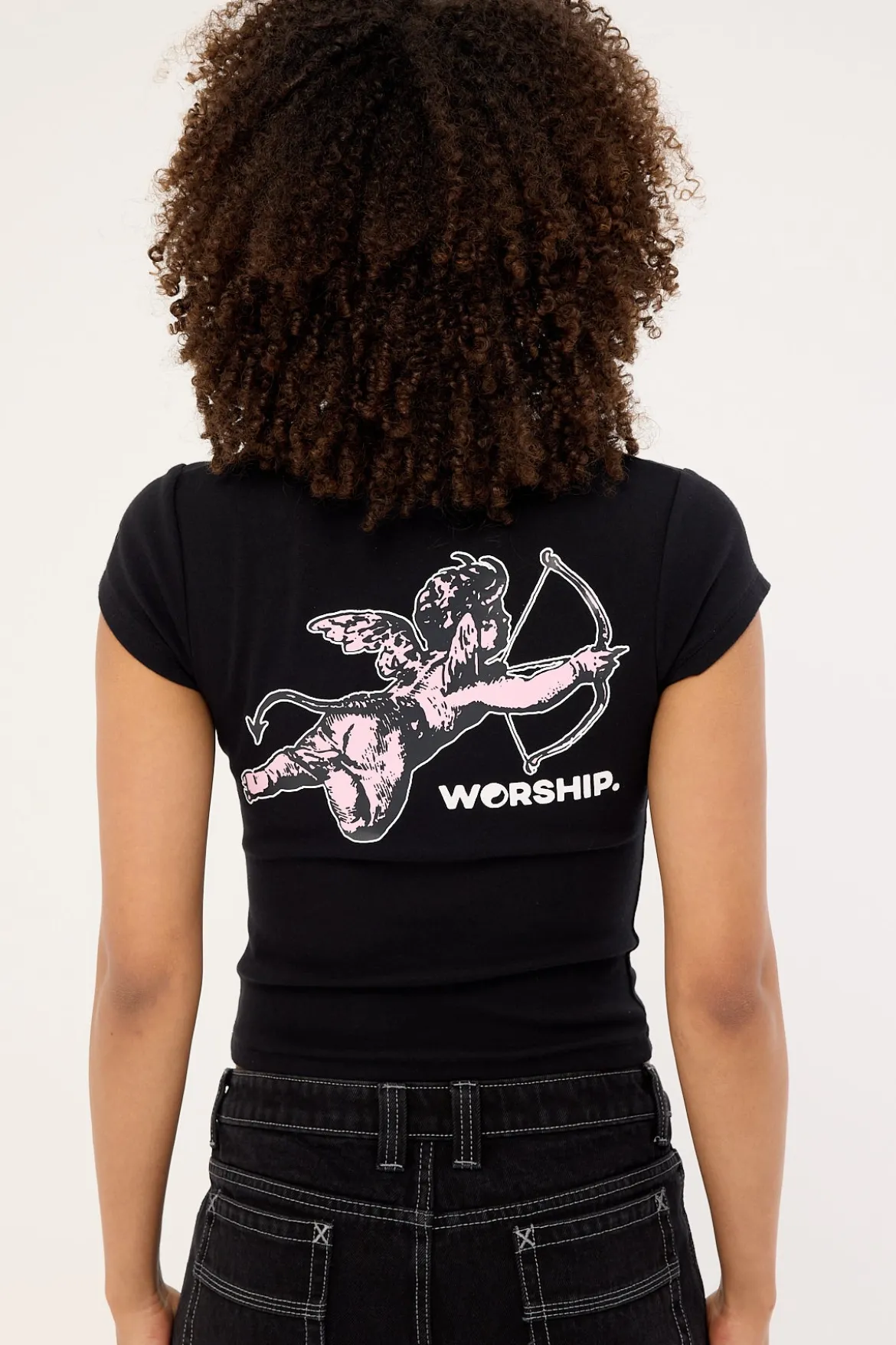 Cherub Cap Sleeve Tee Black