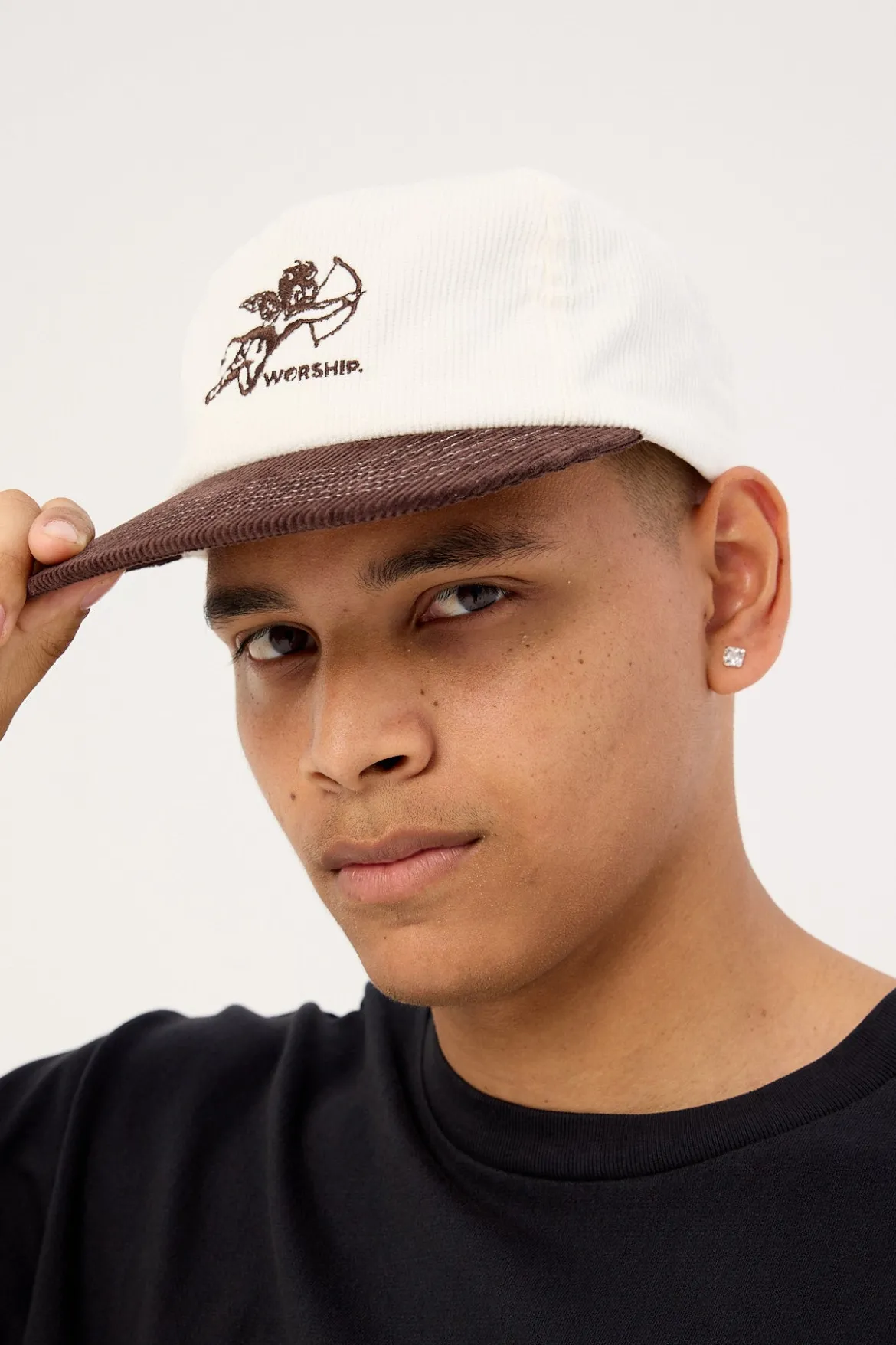 Cherub Cord 5 Panel Hat Dark Choc