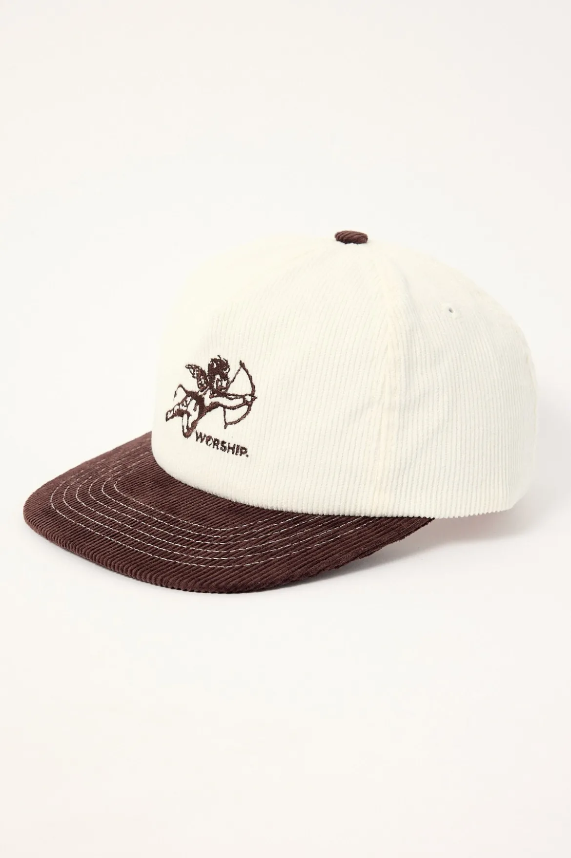 Cherub Cord 5 Panel Hat Dark Choc