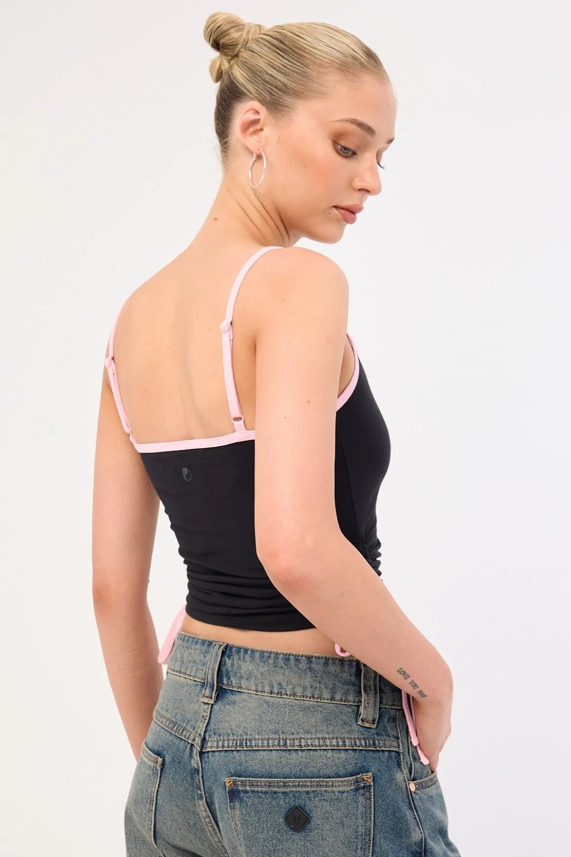 Cherub Ruched Singlet Black