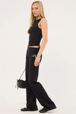 Cherub Y2K Gathered Leg Pant Black