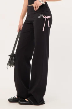 Cherub Y2K Gathered Leg Pant Black