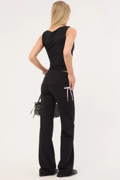 Cherub Y2K Gathered Leg Pant Black