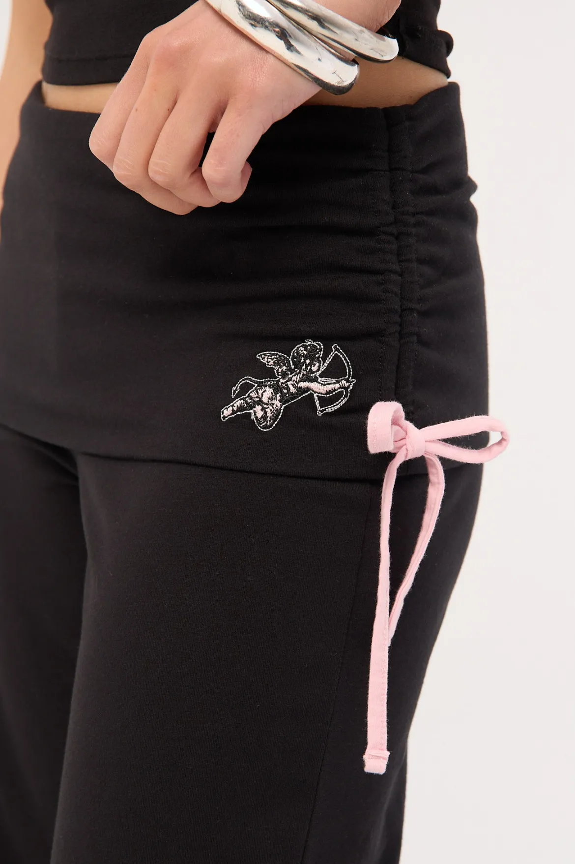 Cherub Y2K Gathered Leg Pant Black