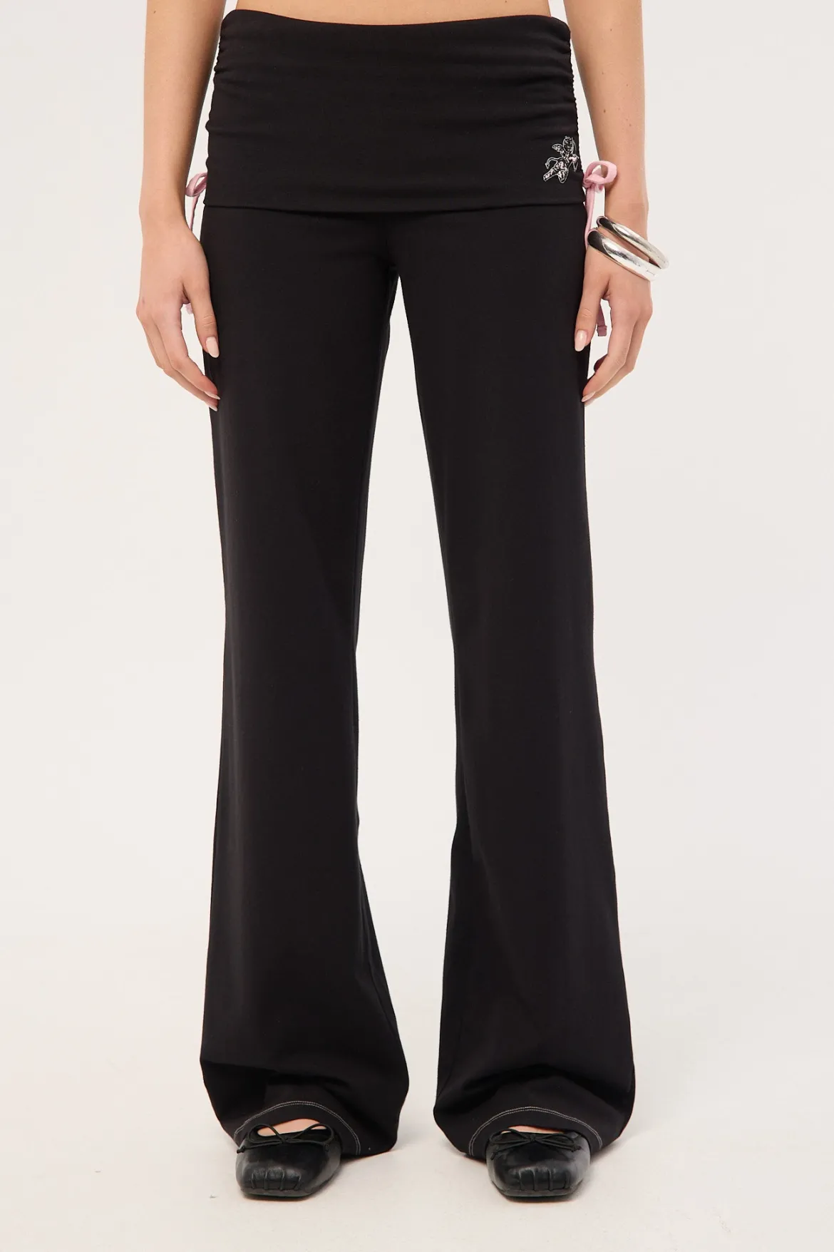 Cherub Y2K Gathered Leg Pant Black