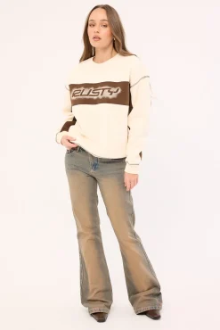 Choc Top L/S Oversize Crew Cream