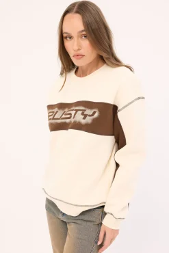 Choc Top L/S Oversize Crew Cream