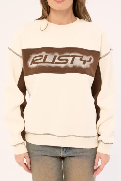 Choc Top L/S Oversize Crew Cream