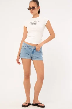Chrome Cherries Baby Tee White