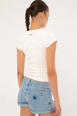 Chrome Cherries Baby Tee White