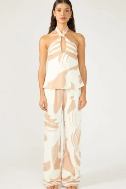 Cielle Halter Cami Top Nude Print