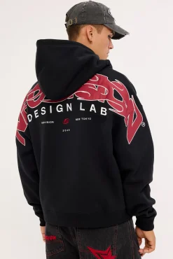 Cinder Urban Zip Through Hoodie Black