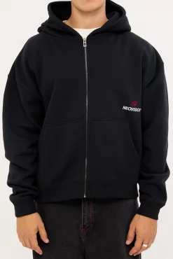 Cinder Urban Zip Through Hoodie Black