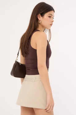 Cinnamon Double Belt Skort Cream