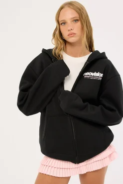 Cipher Zip Through Hoodie Black