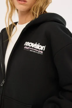 Cipher Zip Through Hoodie Black