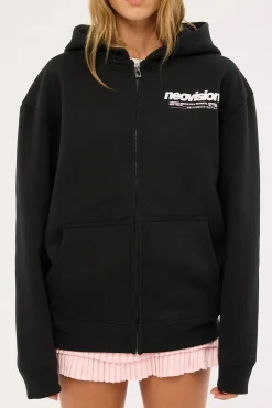 Cipher Zip Through Hoodie Black