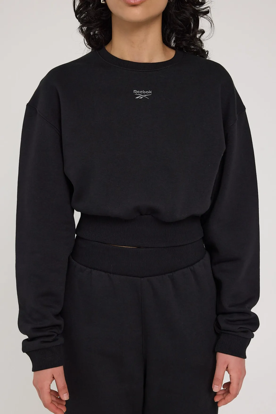 CL Wide Fleece Coverup Crew Black