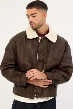 Claremont Bomber Jacket Dark Washed Brown