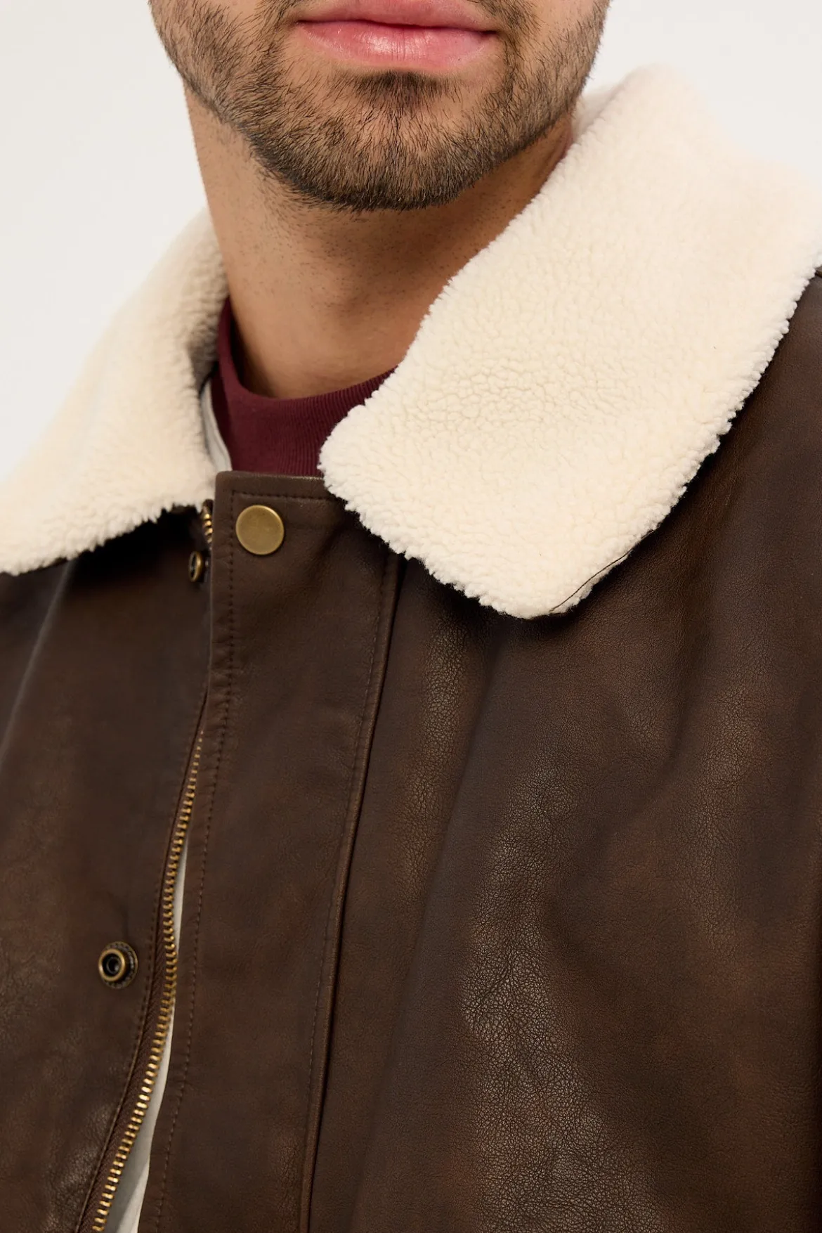 Claremont Bomber Jacket Dark Washed Brown