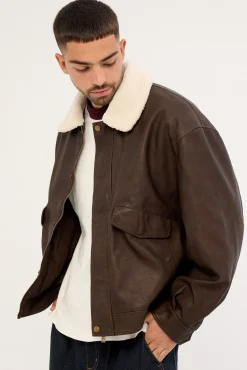 Claremont Bomber Jacket Dark Washed Brown