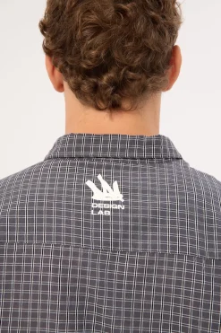 Clash Layered Long Sleeve Shirt Charcoal Check