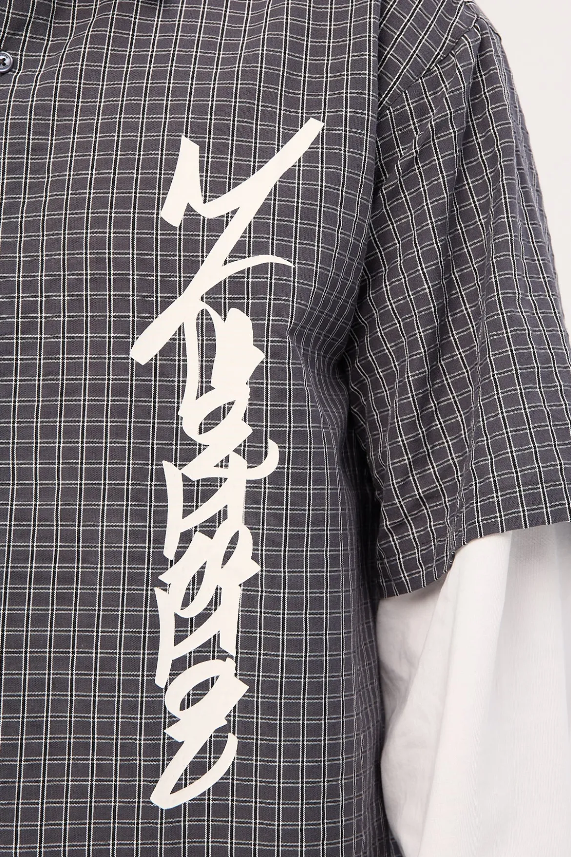 Clash Layered Long Sleeve Shirt Charcoal Check