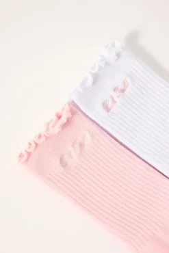Classic Sock 2 Pack Pink and White